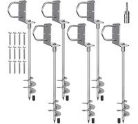 Insaga Anclajes para Suelo, Anclaje de Tierra para Tiendas de CampañA, 81cm Metal Tornillo Hoja Espiral en Kit de Trampolines para de Columpio/Cobertizo/Perro/Carport Lazo Placa Fija, Paquete de 6