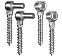 Insaga Bisagras de puerta de acero inoxidable fundido 304, paquete de 2 bisagras de tornillo de retraso para bisagras de gancho y ojo de granja M16, pernos de bisagra de puerta de rosca parcial para