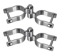 Insaga Paquete de 2 bisagras de poste de puerta de valla de eslabones de cadena de 1-7/8 pulgadas x 1-7/8 pulgadas, bisagras de puerta resistentes de acero inoxidable 304, incluye bisagra de puerta