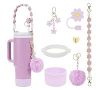 INSANYJ Stanley Cup Accesorios Traje Incluye 7 Piezas, Adecuado para Stanley Quencher, Tapas de Pajitas para Stanley Cup, Stanley Accesorios para Vaso 1.1L 800 ml (Morado)