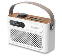 Inscabin M60 Radio Digital portátil Dab/Dab + FM/Altavoz inalámbrico portátil con Bluetooth/Sonido estéreo/Altavoces Dobles/Reloj Despertador Doble/Subwoofer/Batería Recargable/Hermoso diseño (White)