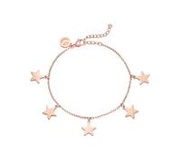 inSCINTILLE Pulsera para mujer con estrellas o corazones colgantes en acero inoxidable con cierre ajustable y caja de regalo (Estrellas Oro Rosa)