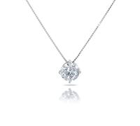 inSCINTILLE Punto Luce Collar de Mujer de Plata de Ley 925 con Piedra de Circonita Cúbica (5 mm, Cadena de plata - Piedra blanca)