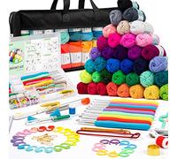 INSCRAFT Hilado de 40 colores con kit de gancho de ganchillo