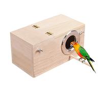 Inscrip Caja nido para periquitos, caja de cría de loros, casa de pájaros de madera maciza, cría de aves, caja nido, caja de cría de pájaros para pájaros del amor, periquitos, periquitos, loros (12 x