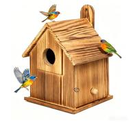 Inscrip Caja nido para periquitos, caja de cría de loros, casa para pájaros de madera maciza, cría de aves, caja nido, caja de cría de pájaros para pájaros del amor, periquitos, periquitos, loros (15