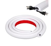 Inscrip Canaleta de cables autoadhesiva, PVC flexible, semicircular, cubierta de cables, bandeja para ocultar cables para ocultar 1-2 cables, para oficina, hogar y escuela (blanco, 3 m)