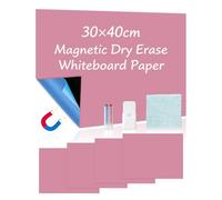 Inscrip Láminas magnéticas para pizarra blanca, 4 unidades, 30 x 40 cm, autoadhesivas, con 2 rotuladores para pizarra blanca y 1 paño de limpieza, se puede reescribir y limpiar, para oficina, hogar