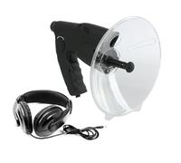 Inscrip Micrófono direccional parabólico, monocular de 100 m con aumento de 8 x y grabación de 12 segundos, amplificador de sonido con auriculares, gran distancia de pájaros, escuchar, observar