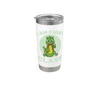Inscripción en Dino "Soy de primera clase" Vaso térmico de acero inoxidable de doble pared