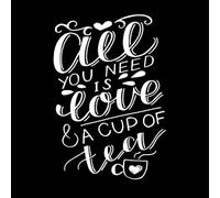 Inscripción en letras a mano "Todo lo que necesitas es amor" Calcomanías de pared de papel adhesivo 50.4x73.8cm Cultura del tatuaje Blanco