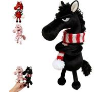 INSDHCCHD Mascota de la Suerte del Año Caballo, Regalo Buena Nuevo 2026, Caballo Moda, Que simboliza Fuerza, Coraje, Adorno Colgante for automóvil, Bolso, Vacaciones(Black)