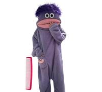 INSDHCCHD Silly Wearable Onesie, Funny Monster Hooded Fleece, Cozy Ultra-Soft Plush One-Piece Loungewear, for Adults Family Fun Relaxing(Purple,Small)