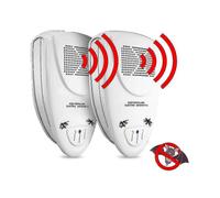 Insect and Animal Repellent, Ultrasonic Bat Killer Device, Get Rid of Bats within 72 Hours, White (2pcs)