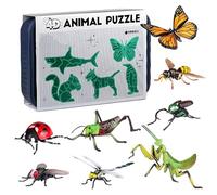 Insect & Animal Slot-Assembly Toys, DIY 3D Puzzle Set with Colorful Bug & Animal Models, Progressive Difficulty Levels for Hands-On Building, Learning Play, and Fun Display (Advanced)