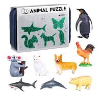 Insect & Animal Slot-Assembly Toys, DIY 3D Puzzle Set with Colorful Bug & Animal Models, Progressive Difficulty Levels for Hands-On Building, Learning Play, and Fun Display (Beginner)
