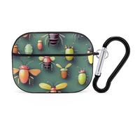 Insect Atlas AirPods Pro 2 - Funda protectora rígida a prueba de golpes para mujeres y hombres, compatible con Airpod Pro de 2ª y 1ª generación con llavero, color negro