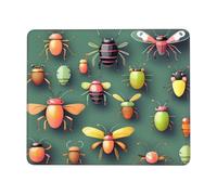 Insect Atlas - Alfombrilla de ratón cuadrada impermeable con base de goma antideslizante para computadora portátil de oficina, mouse inalámbrico, hogar, oficina, viajes, 7 x 8.6 pulgadas