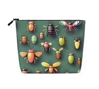 Insect Atlas - Bolsa de maquillaje de cáñamo sintético, para mujer, resistente al agua, de poliéster con cremallera, gran organizador de cosméticos de viaje