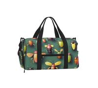 Insect Atlas - Bolsa deportiva de lona con compartimento para zapatos, ligera, para gimnasio, fin de semana para hombres y mujeres, bolsa de viaje impermeable con bolsillo húmedo