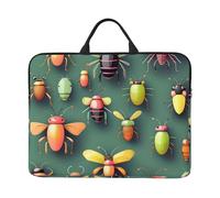 Insect Atlas - Funda para portátil de 14 pulgadas, estampado completo, tela Oxford, protección de algodón perla gruesa, correa de transporte clásica