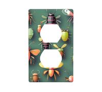 Insect Atlas - Kit de panel de pared dúplex de 11,4 x 7 cm, cubierta de enchufe de toma de corriente para interruptor de luz, (1 pieza).
