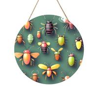 Insect Atlas - Panel de madera redondo de 12 pulgadas. Exquisita obra de arte, madera respetuosa con el medio ambiente, una opción elegante para la decoración del hogar.