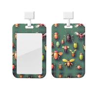 Insect Atlas - Soporte para tarjetas de identificación ABS con cordón, cubierta deslizante impermeable antiincrustante, duradero para el trabajo y eventos