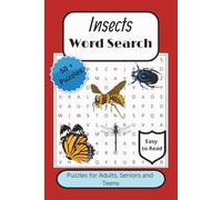 Insect Word Search Puzzle Book: Word Searches with Easy to Read Print about Insects, Bugs, Crawles, and More | 6x9 110 Pages | 50+ Puzzles...Gift for Holidays, Vacations, Birthdays and Free Times