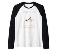 Insecto del Territorio de Connecticut La Mantis Religiosa Camiseta Manga Raglan
