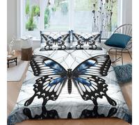 Insecto Mariposa Funda de Nórdica 220x240 Impresión 3D Arte 3 Piezas Juego de Cama Funda Nórdica Suave Microfibra con Cierre Cremallera y 2 Fundas Almohada 50x75 712-J