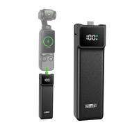 INSEESI Mango de batería compatible con DJI Osmo Pocket 3 Creator Combo, con pantalla digital, mango de batería integrado de 5000 mAh, carga rápida y rosca reservada de 1/4 pulgadas