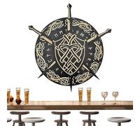 Insegna in Legno Artistica da Parete - Pannello Decorativo con Dettagli Medievali, Stile Scandinavo Moderno, Realizzato Artigianalmente | Ornamento Unico per Casa, Ufficio, Bar, Studio, Appartamento,