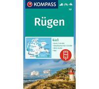 KOMPASS Mapa de senderismo Insel Rügen 737 – 4 en 1, guía de actividades, escala 1:25.000