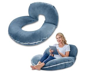 INSEN Almohada de lectura, almohada de espalda para sentarse en la cama para leer, enfermera y relajarse, almohada de lectura para adultos, madres y niños, almohada para sentarse en la cama, color
