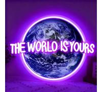 Inseña Neón The World Is Yours Para Decoración De Pared,LED Tierra Violeta Regulable Luminosa Para Hogar Bar Dormitorio Club Y Pub,Regalo Para Mujeres Y Hombres,Alimentado Por USB (12.2"*16.4")