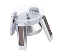 INSEOWI Vitrina de identidad giratoria con iluminación LED impulsada por energía solar, de lo contrario, batería de lo contrario, exhibición de joyas impulsada por energía solar, talla única, como se