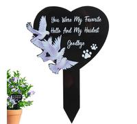 Inserciones para tumbas - Marcador conmemorativo en forma de corazón de 7,87 x 5,43 x 1,1 pulgadas | Placa conmemorativa personalizada de hierro, impermeable, estaca molida de jardines o adornos