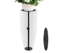 Insert Ajustable Pour Pot De Fleurs - Fer Et Acrylique Réglable 11-31 Pouces | Insert De Rehaussement De Plante Réglable En Hauteur Avec Design Conique, Intérieur Extérieur, Rehausseur De Pot De Plan