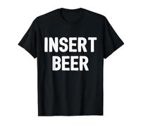 Insert Beer - Funny Text For Beer Drinkers, Lovers, Tasters Camiseta gráfica económica, Hombre, Negro, S