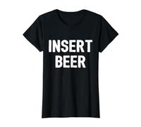 Insert Beer - Funny Text For Beer Drinkers, Lovers, Tasters Camiseta gráfica económica, Mujer, Negro, L