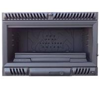 Insertable de Leña de Hierro Fundido 800 A de 12 kW con 2 Turbinas y Salida Superior de 200 mm
