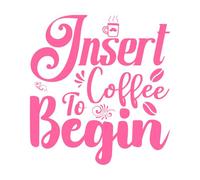 Insertar café para empezar a preparar café. Calcomanías de pared de vinilo 54.6x58.5cm Removible sin dejar pegamento Rosa