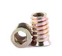 Insertar la tuerca, 20 piezas Tuerca para muebles toma hexagonal Drive rosca hembra tuercas chapadas en acero al carbono, para muebles de madera (M10 x 25 mm)