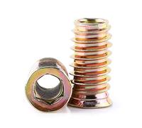 Insertar la tuerca, 20 piezas Tuerca para muebles toma hexagonal Drive rosca hembra tuercas, chapadas en acero al carbono, para muebles de madera (M8 x 25 mm)