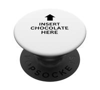 Inserte el Chocolate aquí Funny Food Lover Chocolate Fans PopSockets PopGrip Adhesivo