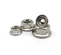 Inserto con brida de nailon autoblocante, 2/5/10/25 piezas DIN6923 Tuercas de seguridad brida hexagonal dentadas acero inoxidable M3/4/5/6/8/10/12(25pcs M3)