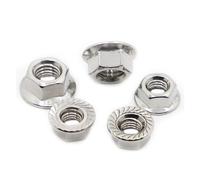 Inserto con brida de nailon autoblocante, Tuerca de seguridad brida hexagonal Spinlock dentada acero inoxidable 304 DIN6923 M3 M4 M5 M6 M8 M10 M12(M8 5pcs)