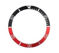 Inserto de anillo de bisel de reloj, pieza de repuesto de aluminio ligero para reloj de pulsera, para un look fresco y único, Negro rojo, #-04