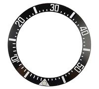 Inserto de Bisel, Anillo de Bisel de Reloj de Moda, Cuentas Luminosas de Cerámica Lisa, Diámetro de 40 Mm para Tienda de Relojes (Caracteres Blancos Dorso Negro)